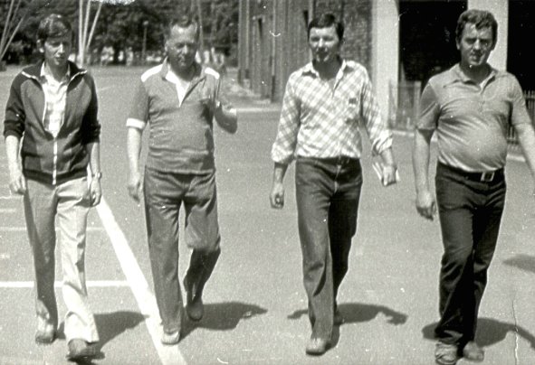 Od lewej; Stanis�aw Tomczak, Roman Ostenda, Jerzy Perskawiec i Czes�aw B�bel
