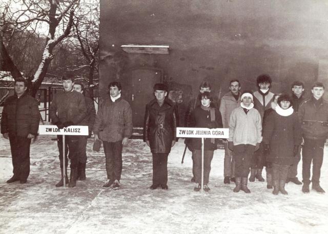 Od lewej; Czes�aw B�bel, Ryszard Rogacki, nn i Piotr B�bel - lata 80-te, jakie� zawody rejonowe LOK 